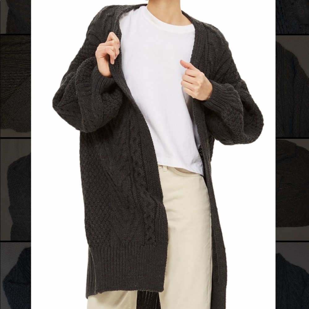 Topshop charcoal cable knit sweater